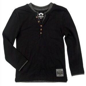 Appaman Black Long Sleeve Henley for Kids Camden